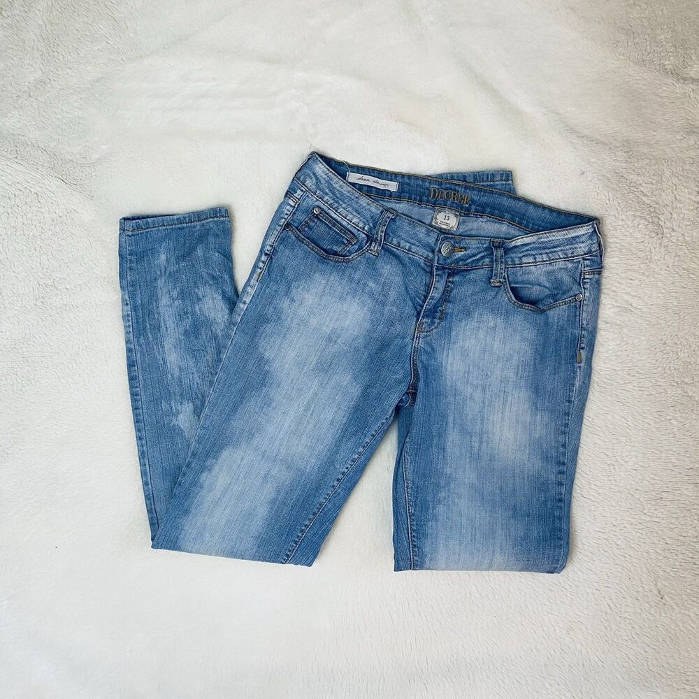 Decree Women’s Size 13 Light Wash Skinny Jeans Y2K Faded Denim
